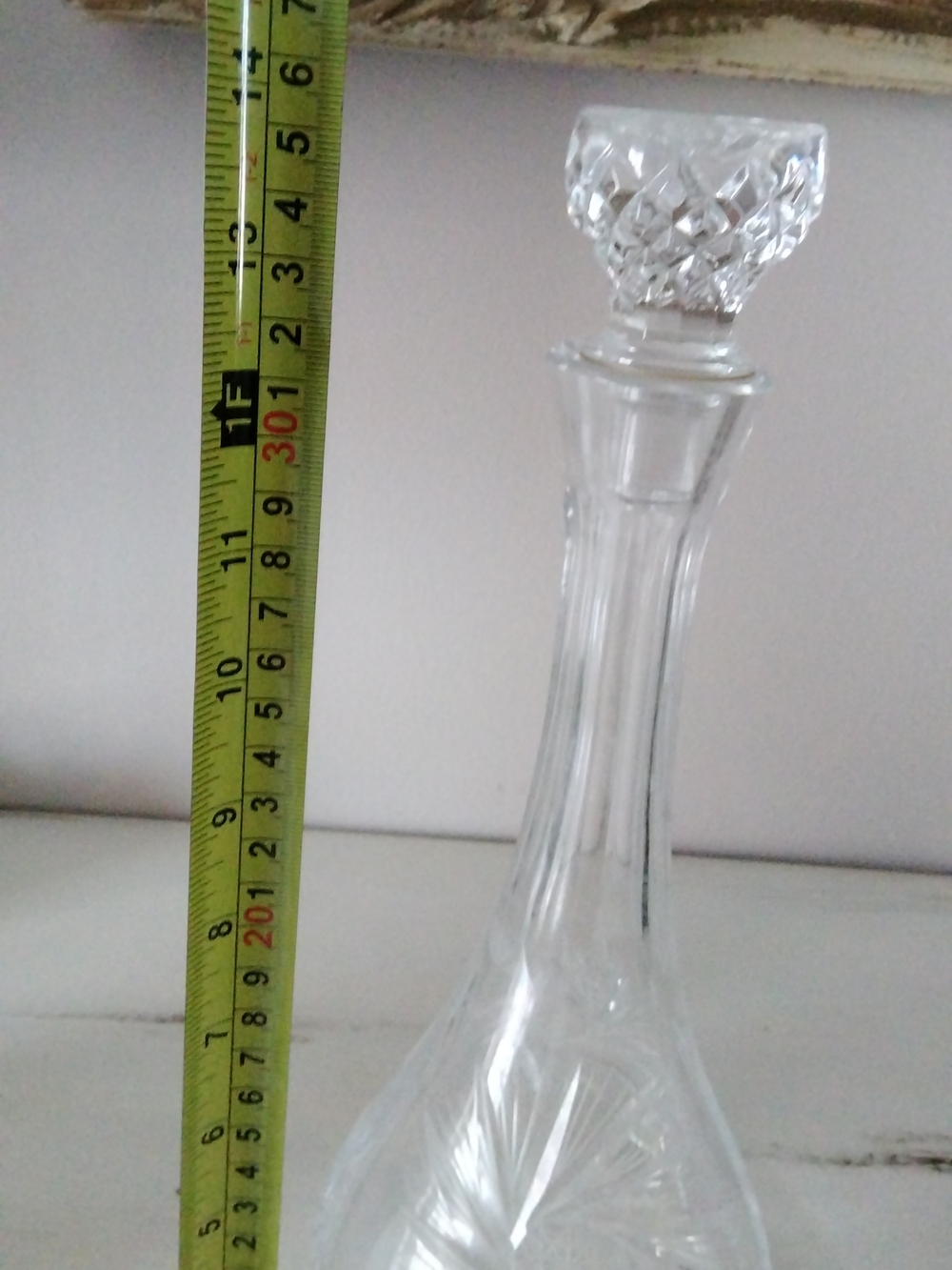 Clear Crystal Cut Glass Decanter - Elegant Home Art Accent